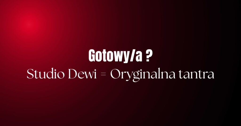 Grafika Studio Dewi z napisem „Gotowy/a?” na czerwonym tle